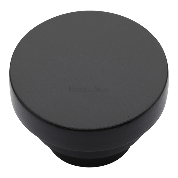 C3624 38-BKMT • 38 x 22 x 24mm • Matt Black • Heritage Brass Round Stepped Cabinet Knob